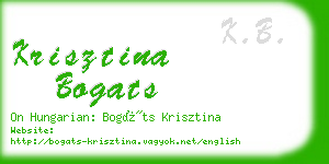 krisztina bogats business card